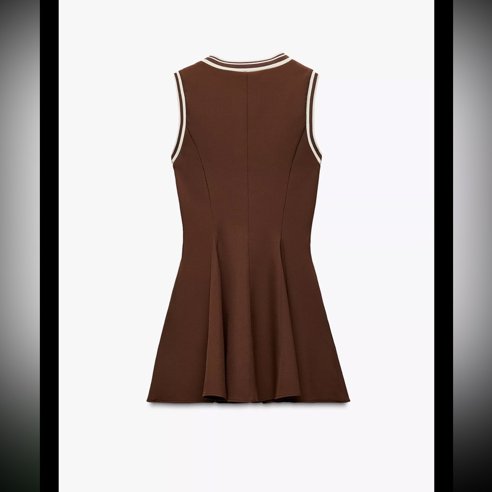 ZARA RIBBED GODET DRESS - Picture 4 of 4